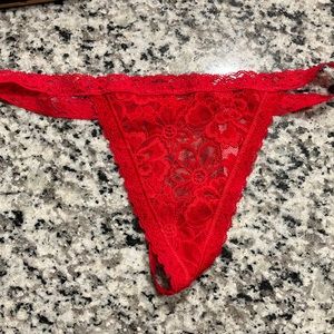 Victoria’s Secret v string lipstick red xs thong
